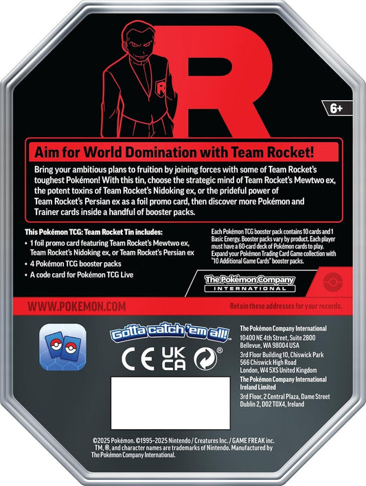 TCG: Team Rocket Tin – Nidoking Ex (1 Foil Promo Card & 4 Booster Packs) - Bits&Bots