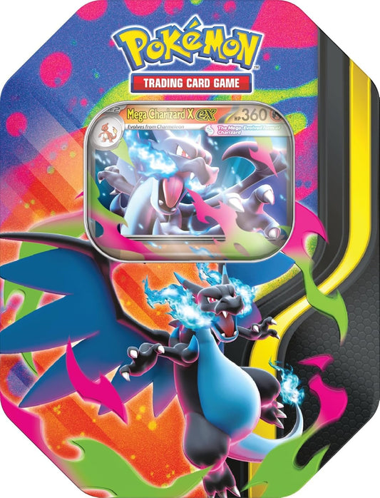 Mega Charizard X Ex with this Ultimate TCG Tin - Includes 4 Boosters & Exclusive Foil Promo Card! - Bits&Bots