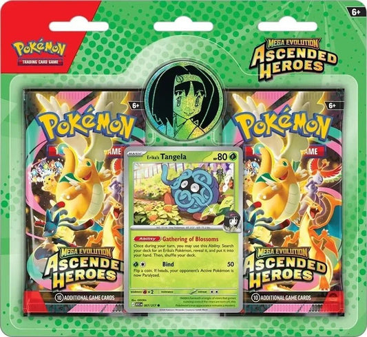 Mega Evolution Ascended Heroes Collection: Erika 2 - Pack Blister - Brand New & Sealed! - Bits&Bots